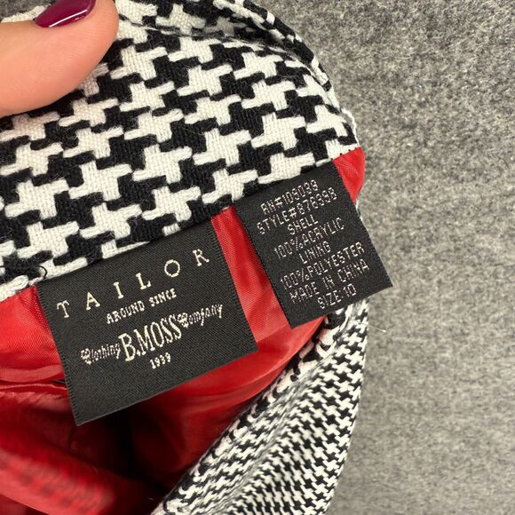 Tailor Skirt Women 10 Black Geometric A-Line Midi Zipper Mid Rise Lined Casual - Picture 5 of 6